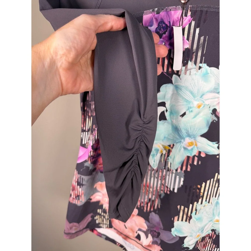 CALIA Carrie Underwood Floral Long Sleeve Rash Guard Swim Top XS NWT
